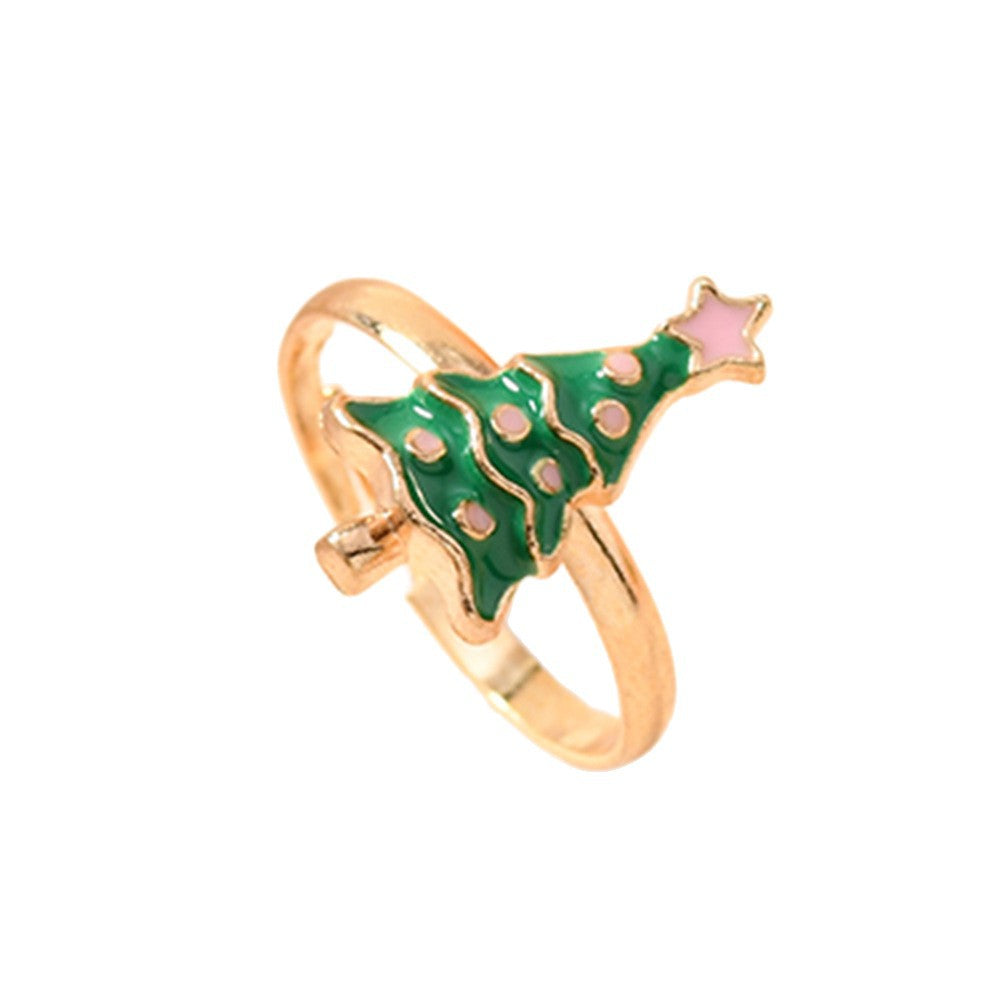 Christmas Ring Set, Christmas Tree, Mitten and Gift Box Rings, 6-Piece or 50-Piece Assorted Holiday Party Favor Pack, Stocking Stuffers and Gift Exchange Presen