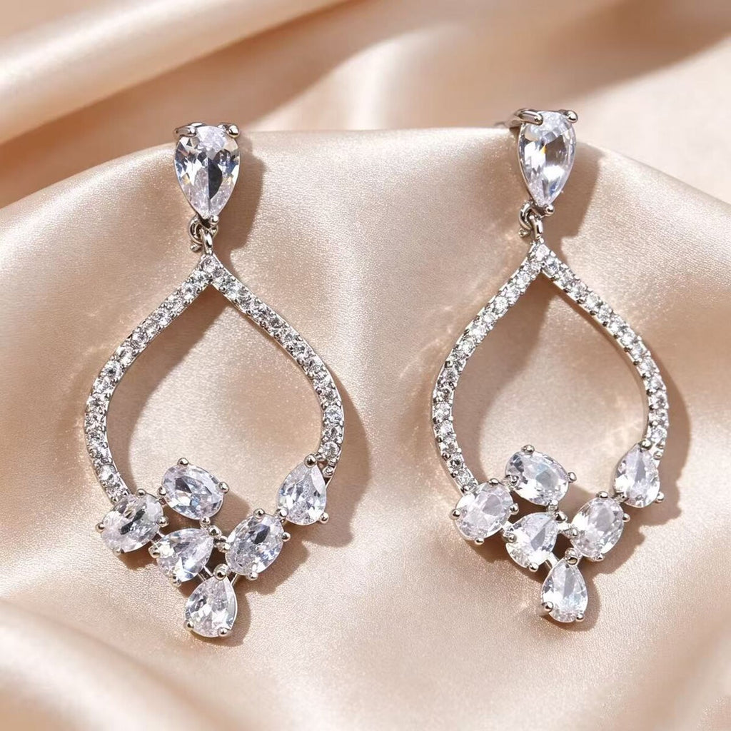 Cubic zirconia stud earrings by Yoshan, detail view 5