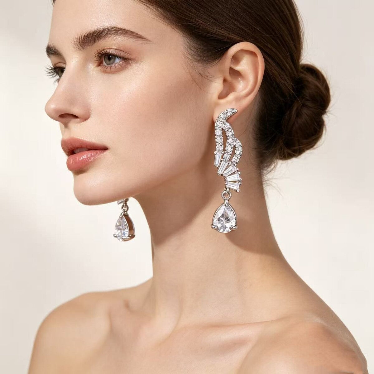 Cubic zirconia stud earrings by Yoshan