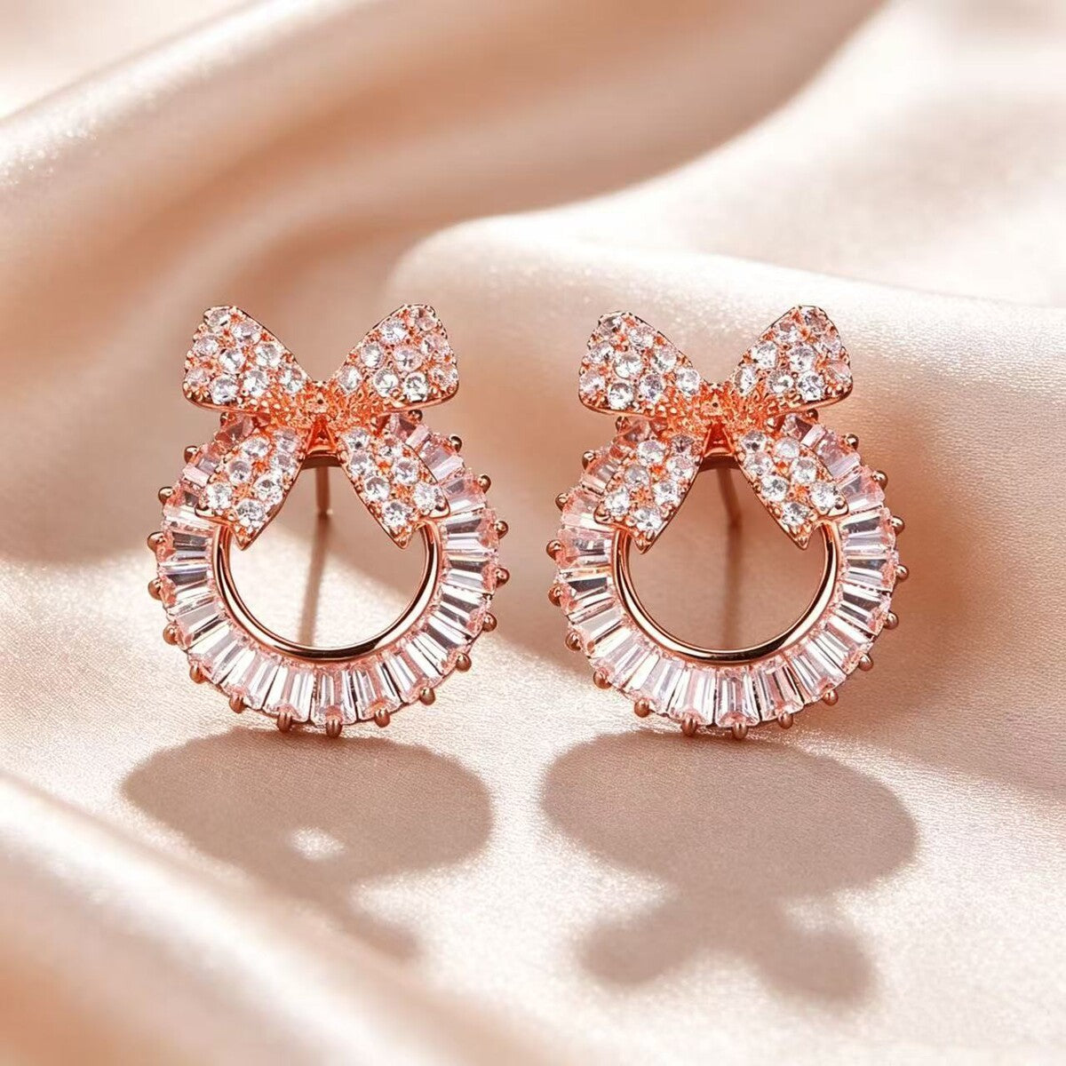 Bow stud earrings by Yoshan, detail view 4