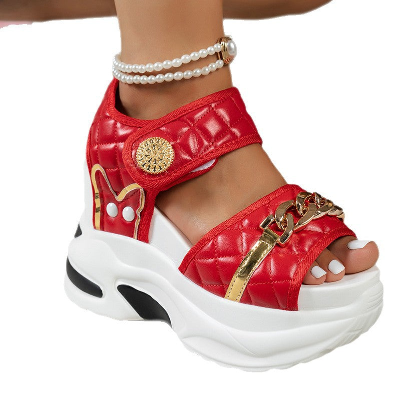 Women's Chunky Sole Plus Size Casual Summer Beach Sandals Vacation Wedding Guest