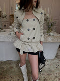 Women's Double-Breasted Trench Coat for Fall Layering Travel Office Everyday Wear Holiday Date Night