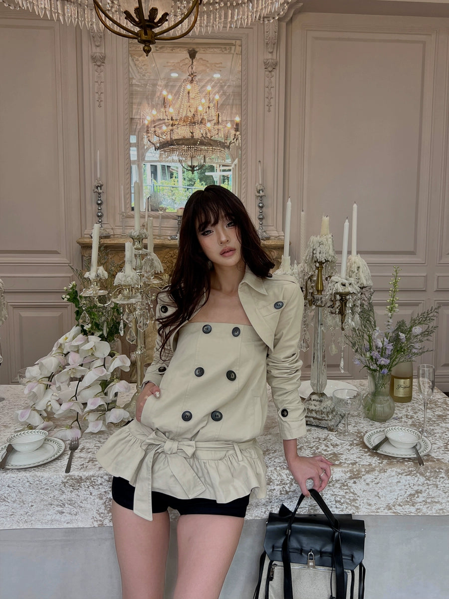 Women's Double-Breasted Trench Coat for Fall Layering Travel Office Everyday Wear Holiday Date Night
