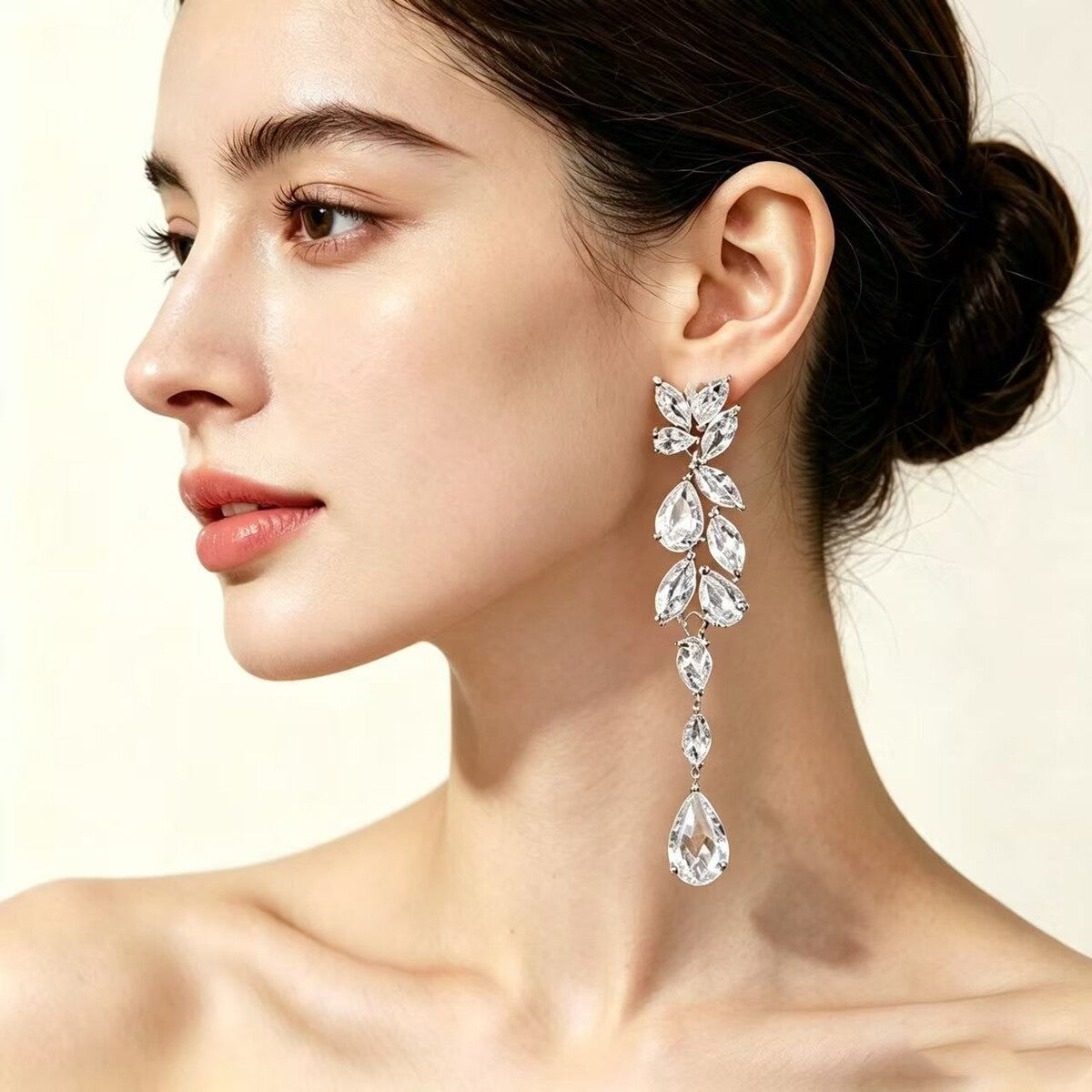 Cubic zirconia stud earrings by Yoshan