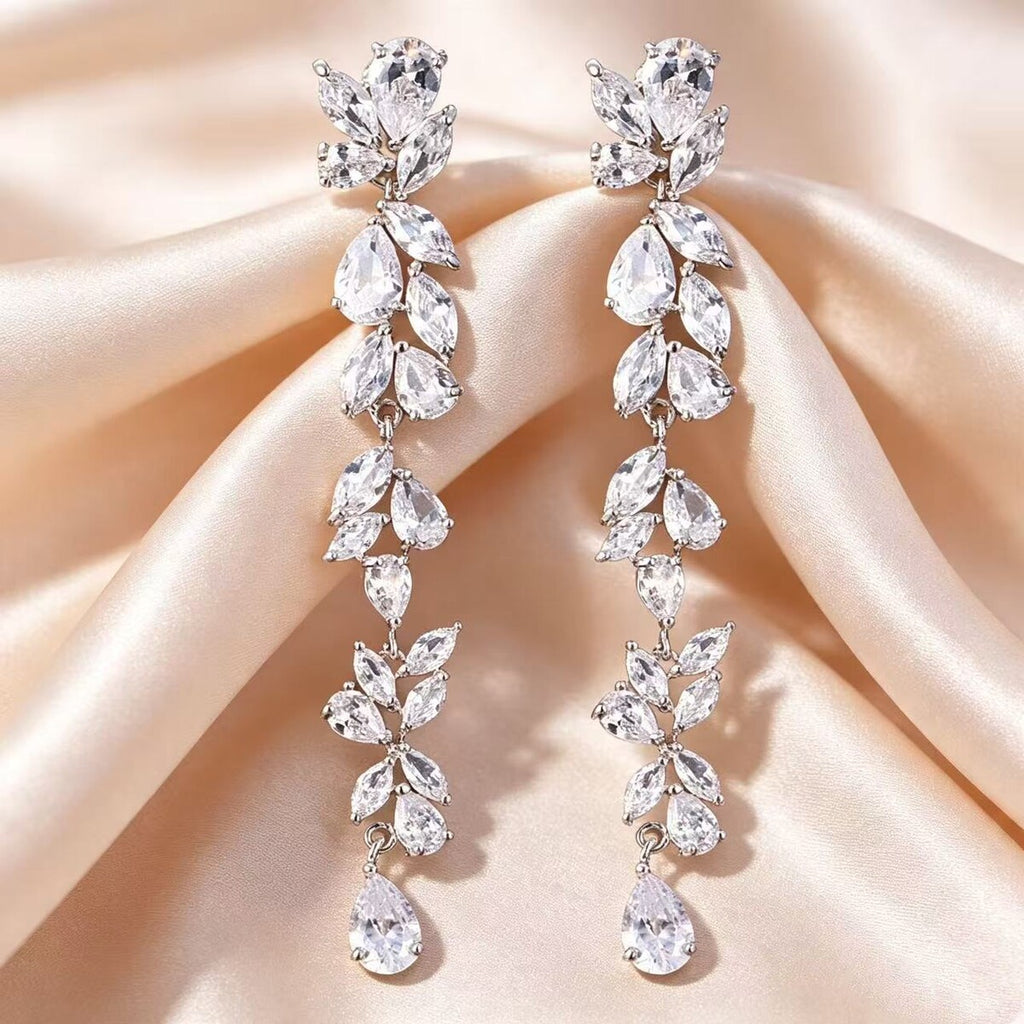 Cubic zirconia stud earrings by Yoshan, detail view 3