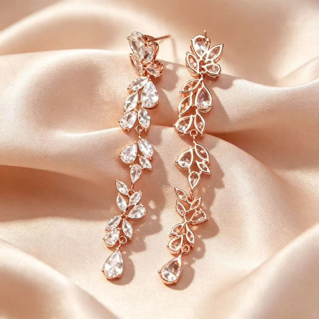 Cubic zirconia stud earrings by Yoshan, detail view 4