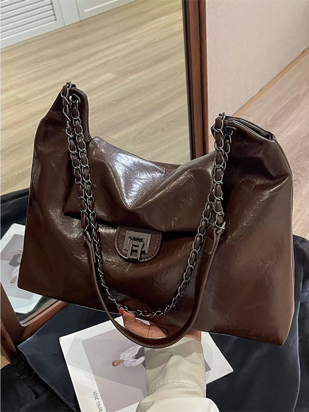 Women's Large-Capacity Office Workwear Tote Bag Shoulder Crossbody Purse Work and Travel School