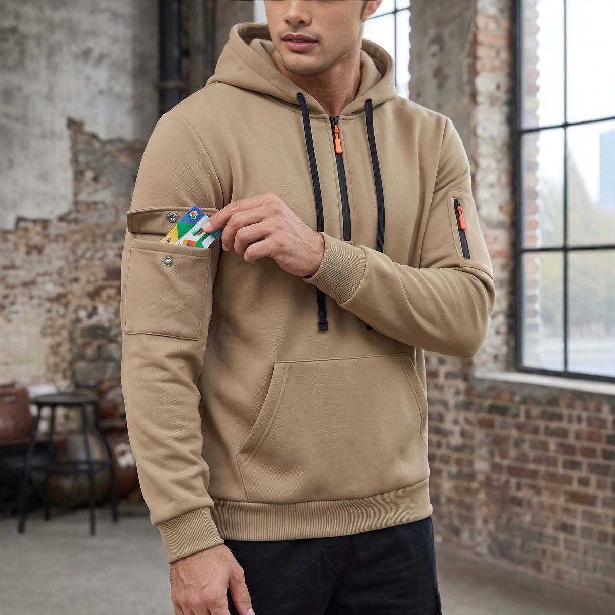 Men's Fall Winter Long Sleeve Casual Hoodie Sweatshirt Pullover Travel Weekend Everyday