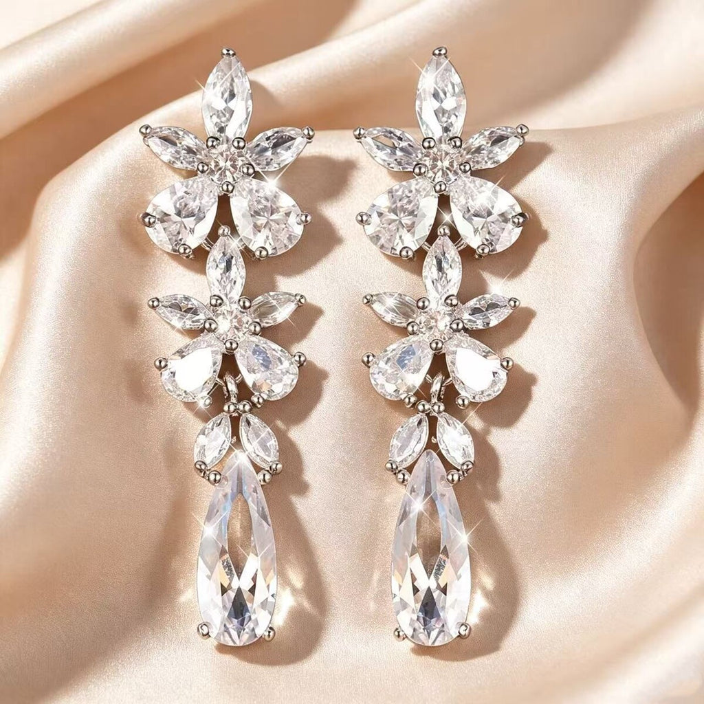 Cubic zirconia stud earrings by Yoshan, detail view 5
