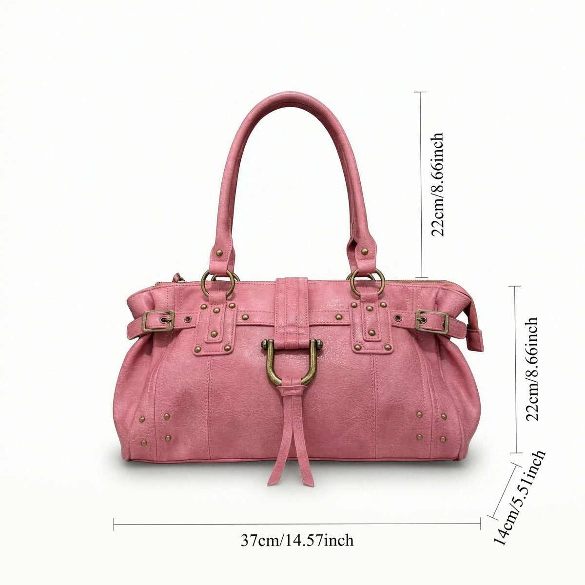 Women's Y2k Streetwear Studded Oxidized Retro Tote Bag Shoulder Crossbody Purse Work and Travel Office