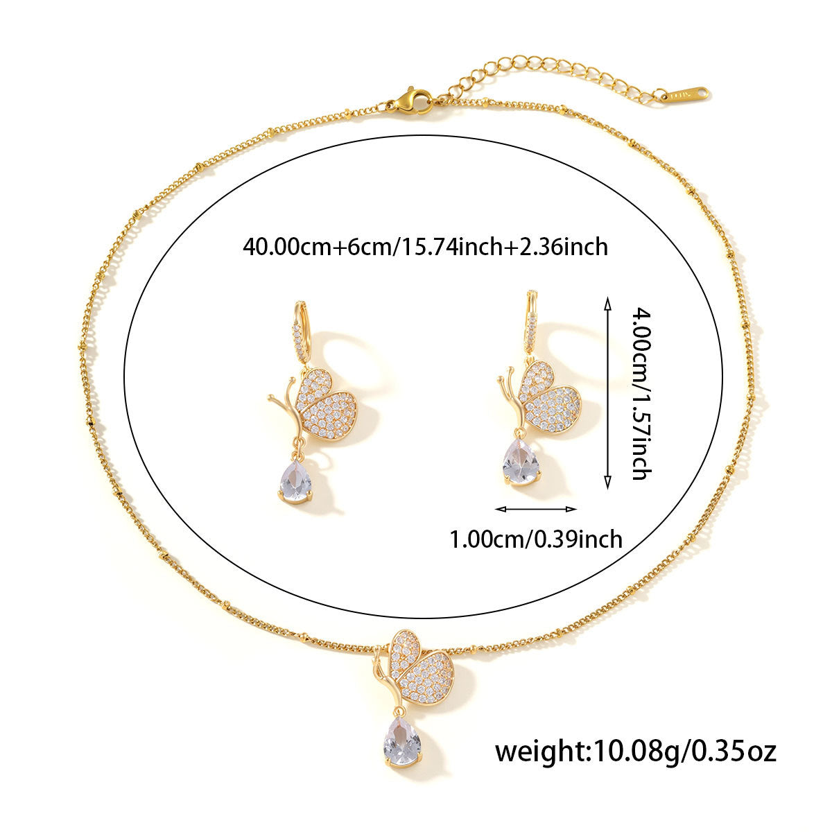 Cubic zirconia pendant necklace by Yoshan, detail view 5