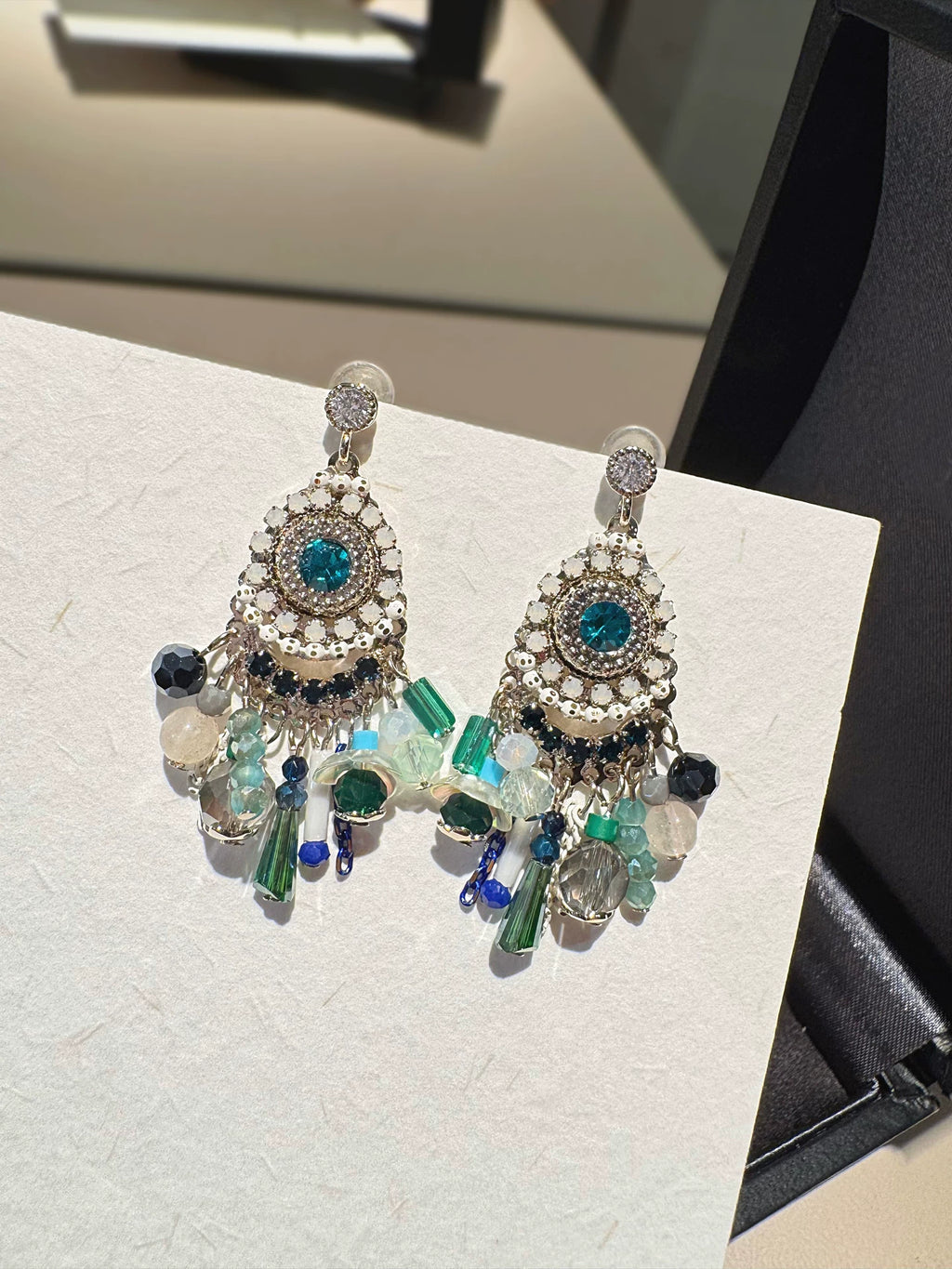 Tassel drop earrings by Yoshan, detail view 5