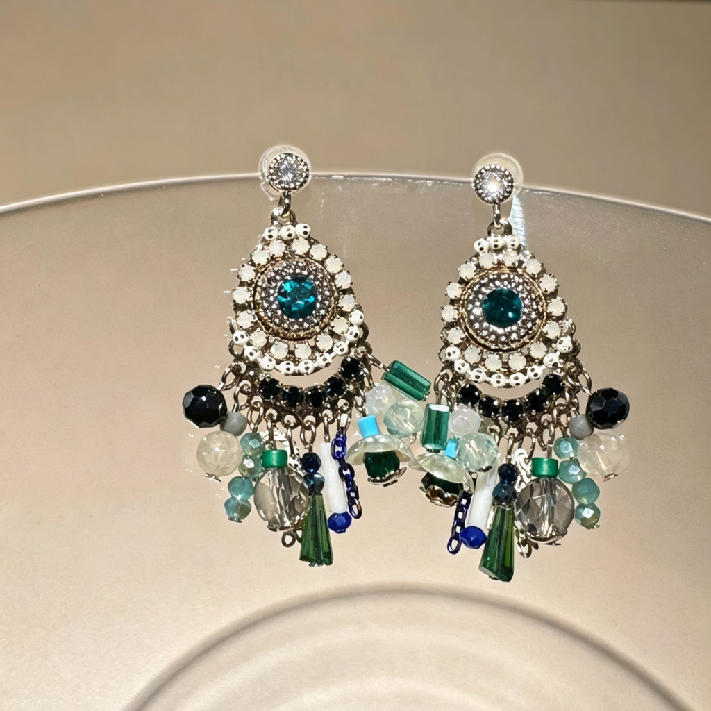 Tassel drop earrings by Yoshan, detail view 9