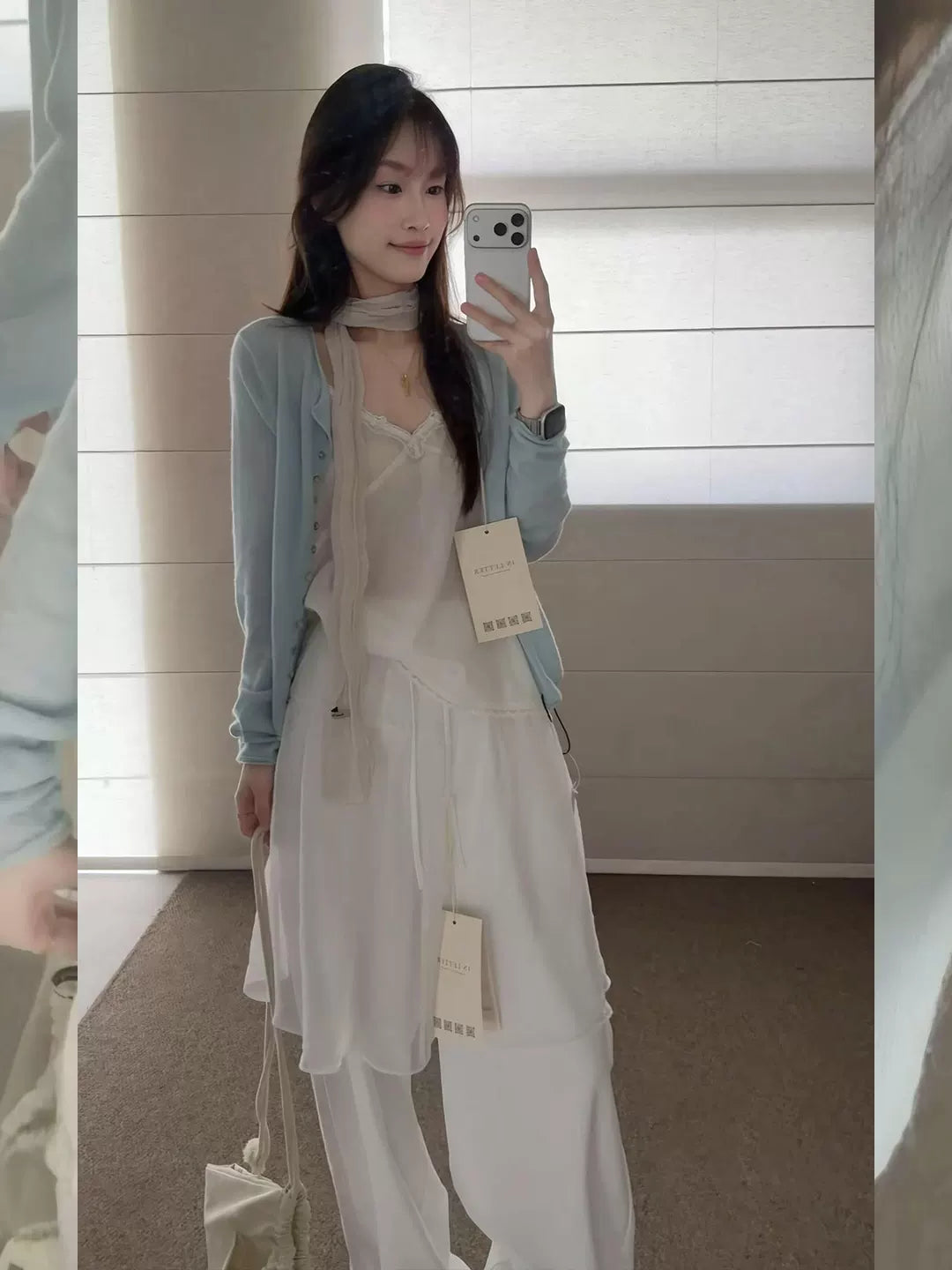 Women's Workwear Breathable Mesh Petite Korean-Style Knit Cardigan Open-Front Sweater for Office Outfits Fall Work and Weekend Spring Everyday