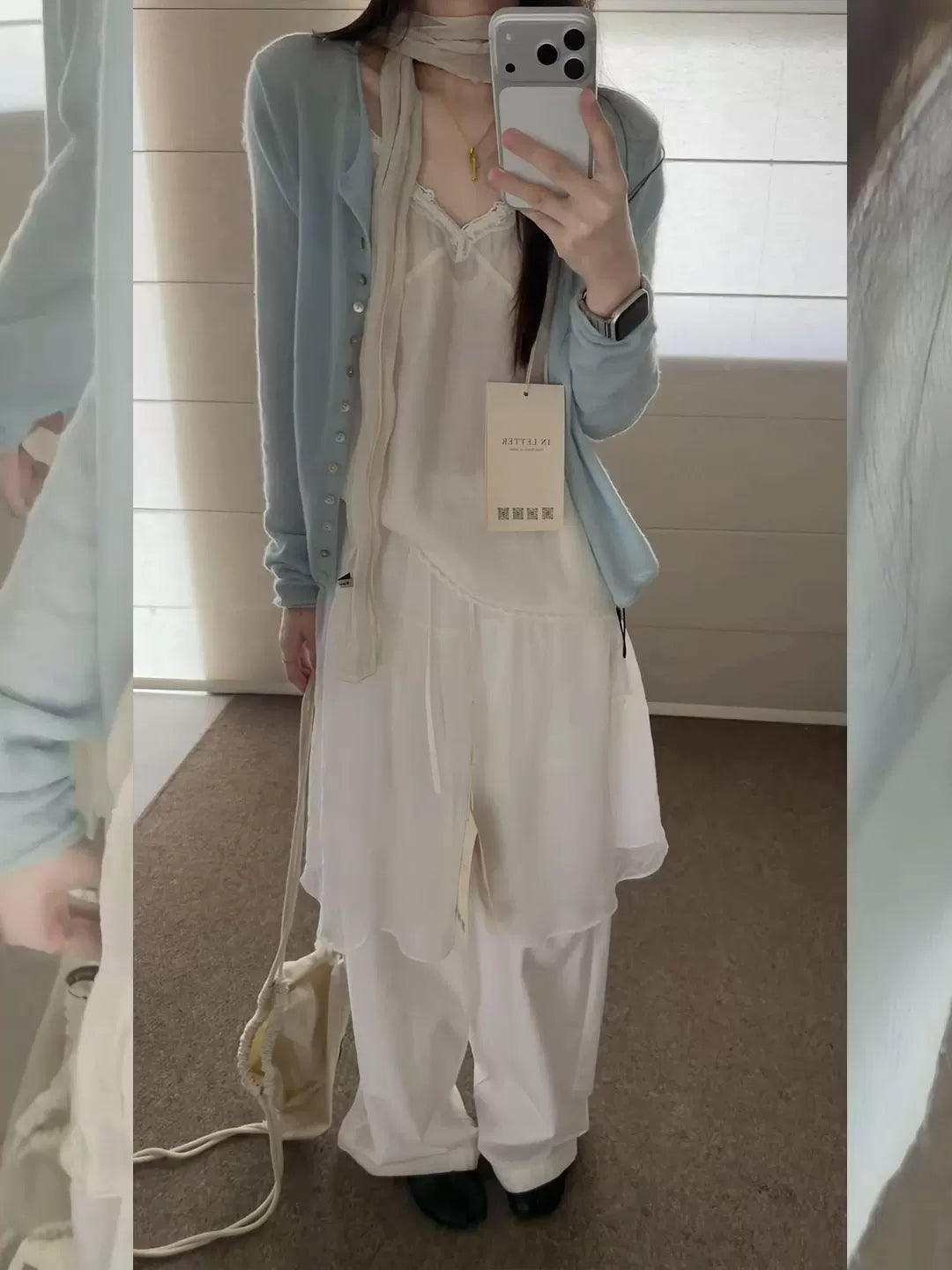 Women's Workwear Breathable Mesh Petite Korean-Style Knit Cardigan Open-Front Sweater for Office Outfits Fall Work and Weekend Spring Everyday