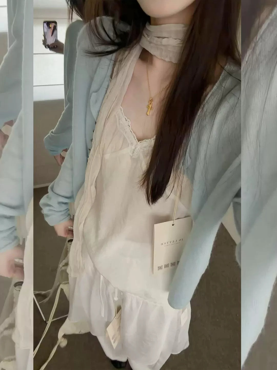 Women's Workwear Breathable Mesh Petite Korean-Style Knit Cardigan Open-Front Sweater for Office Outfits Fall Work and Weekend Spring Everyday