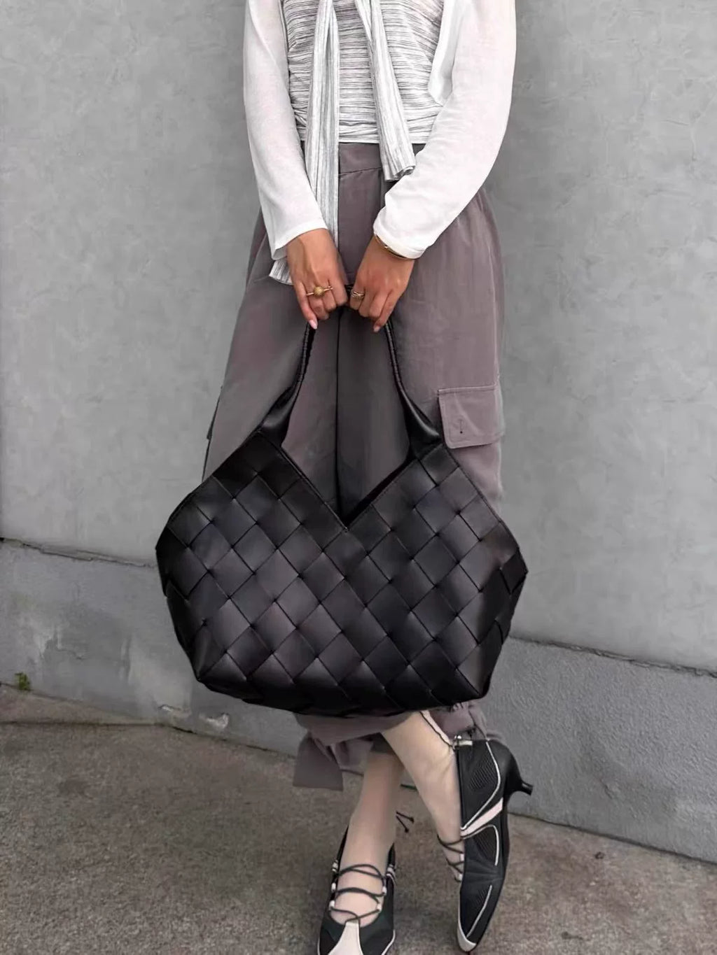 Women's Large-capacity Office Leather Designer Workwear Retro Underarm Bag Shoulder Purse Handbag Work Travel Everyday Purse