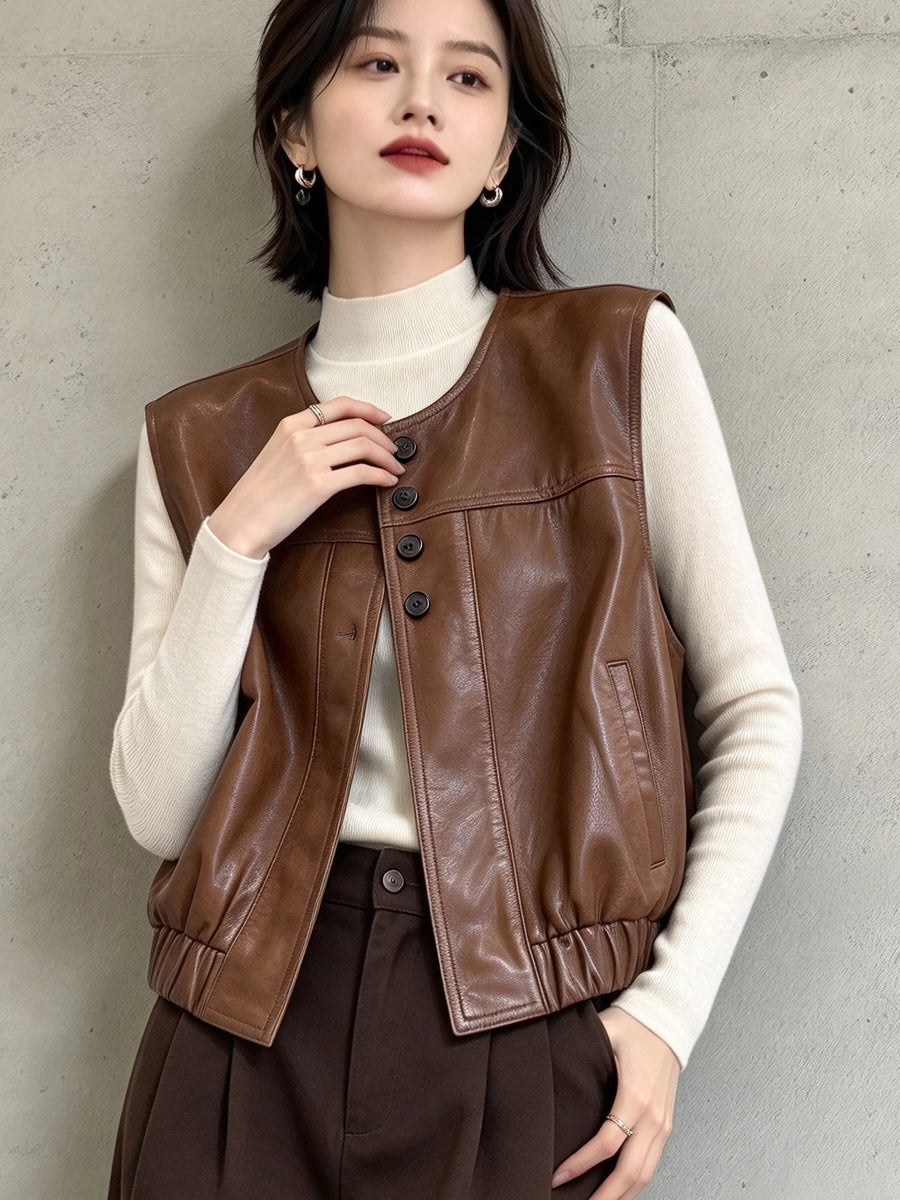 Women's Vest Leather Oversized for Date Night Holiday Party Spring Summer Everyday Wear