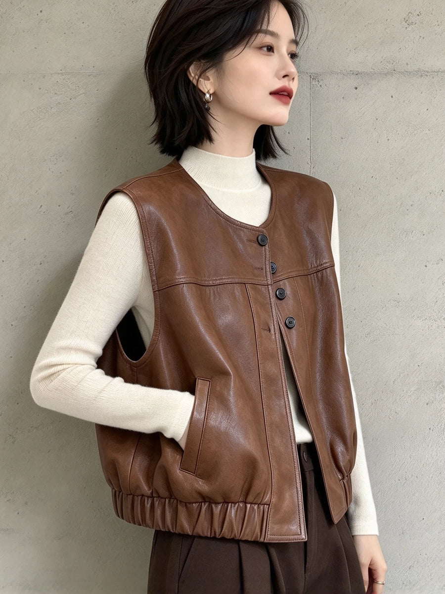 Women's Vest Leather Oversized for Date Night Holiday Party Spring Summer Everyday Wear