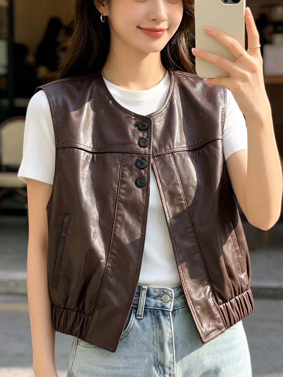 Women's Vest Leather Oversized for Date Night Holiday Party Spring Summer Everyday Wear
