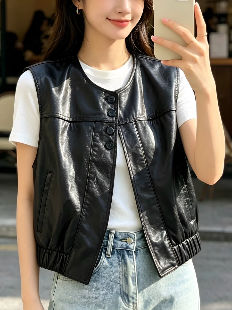 Women's Vest Leather Oversized for Date Night Holiday Party Spring Summer Everyday Wear