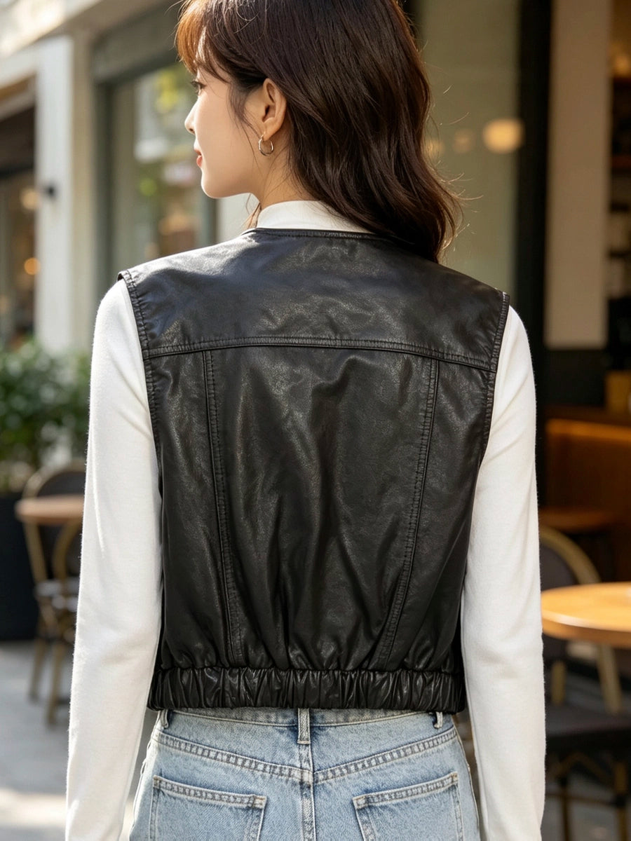 Women's Vest Leather Oversized for Date Night Holiday Party Spring Summer Everyday Wear