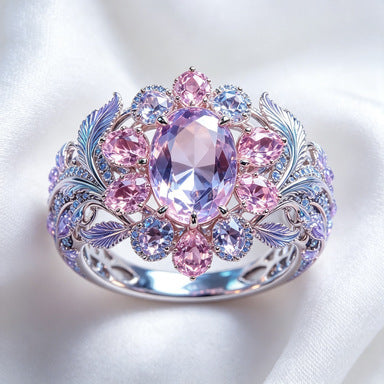 Cubic zirconia jewelry set by Yoshan, detail view 2