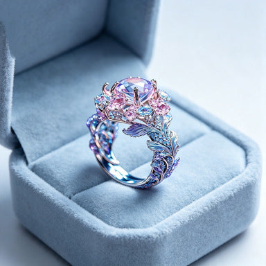 Cubic zirconia jewelry set by Yoshan, detail view 3