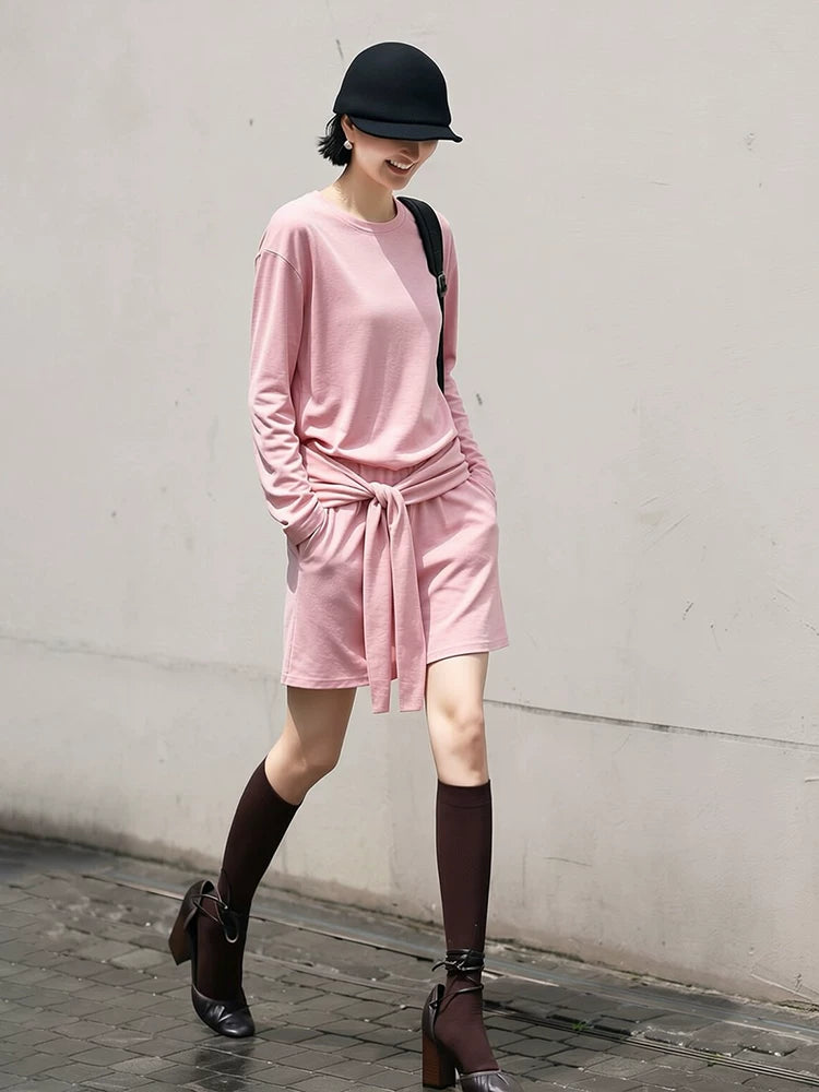 Women's Pink Oversized Two-Piece Set for Office Workwear Wedding Guest Business Casual Travel Weekend At Home