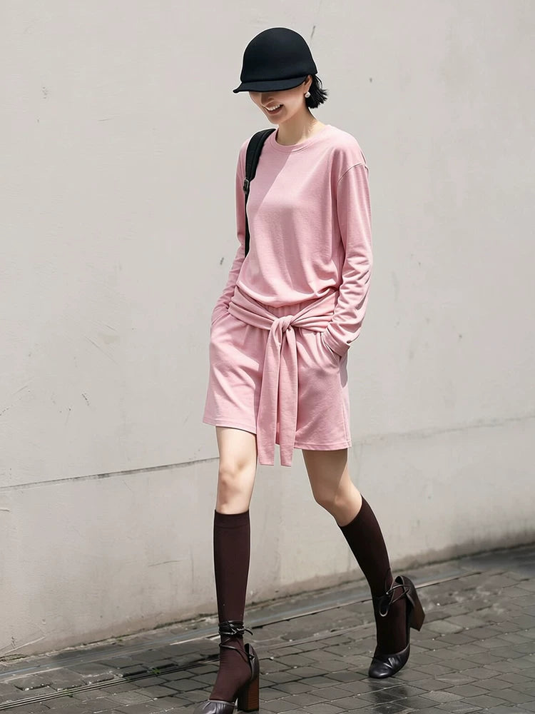 Women's Pink Oversized Two-Piece Set for Office Workwear Wedding Guest Business Casual Travel Weekend At Home