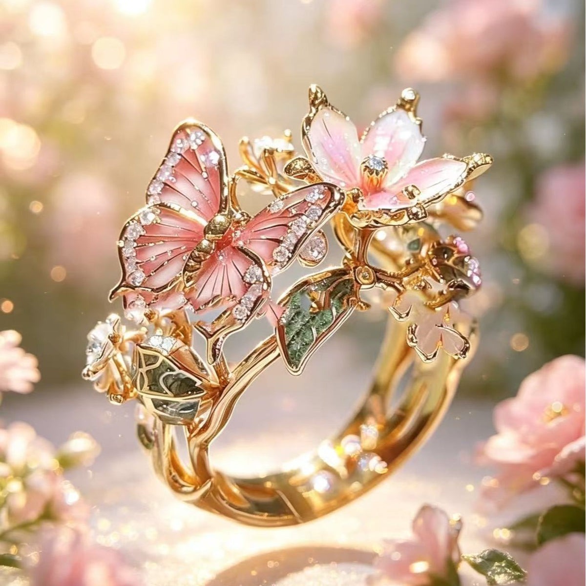 Floral jewelry set by Yoshan, detail view 2
