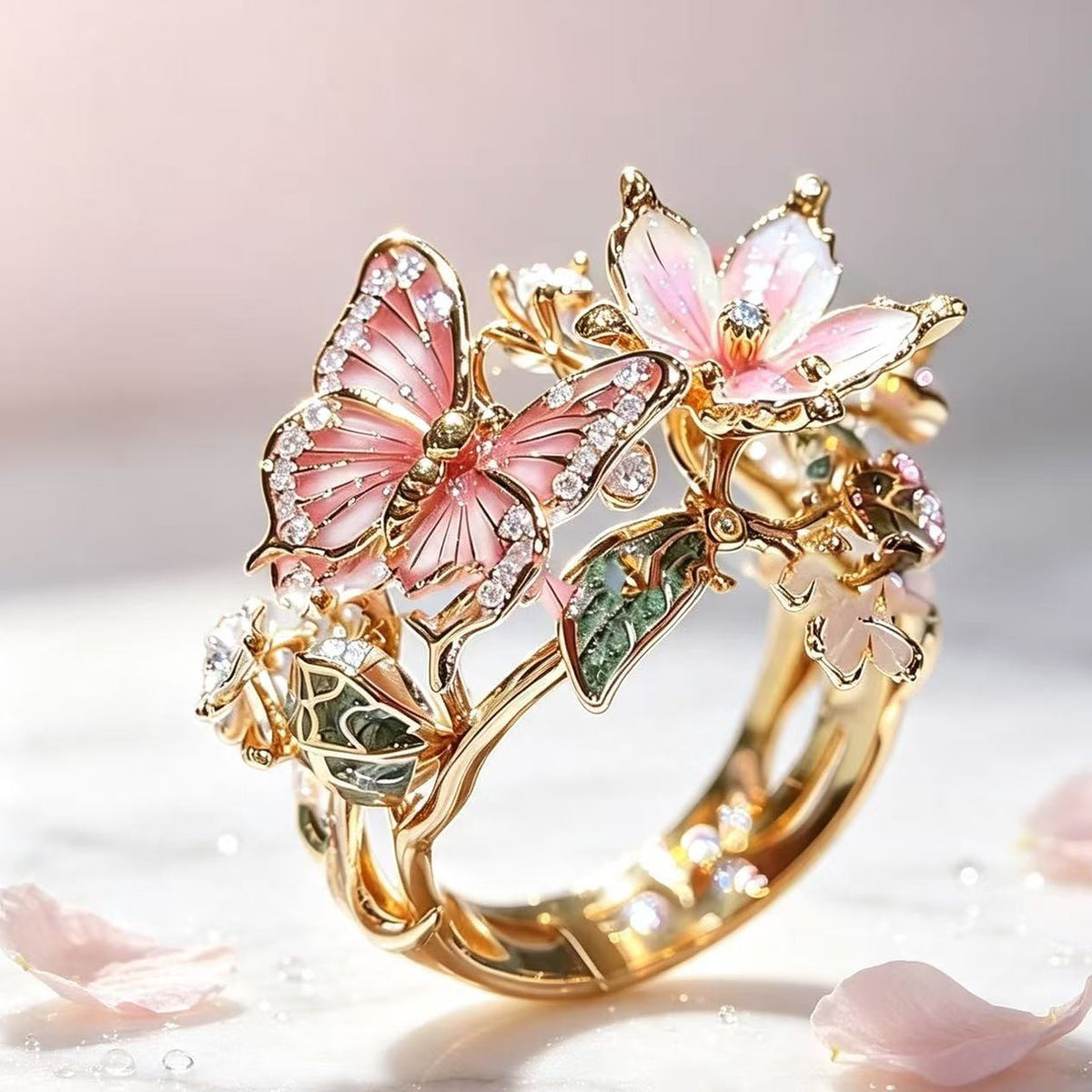 Floral jewelry set by Yoshan, detail view 3