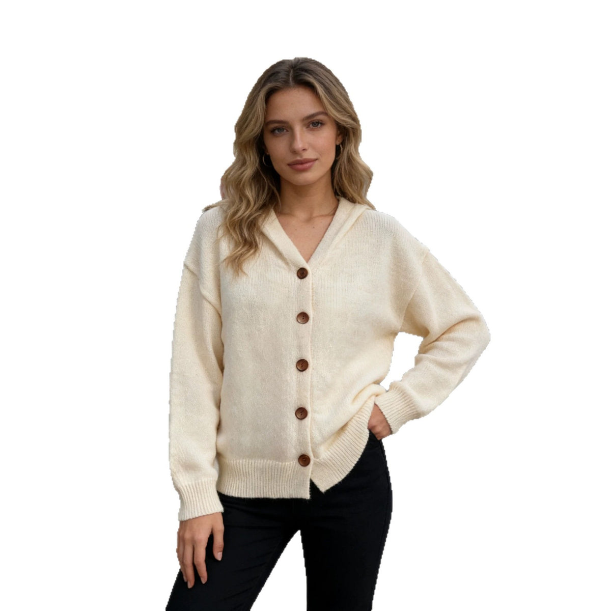 Women's Knit Hooded Long Sleeve Jacket Casual Coat Fall Winter Outerwear Coat