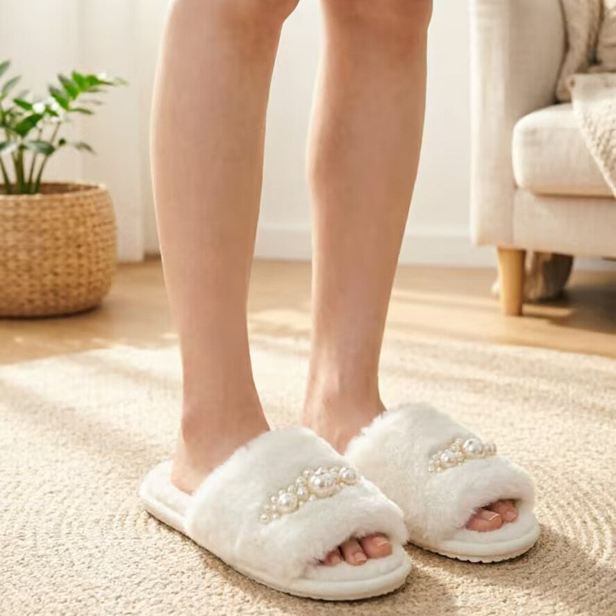 Women's Open Toe Fleece-lined Slippers Outdoor Mules Casual Everyday Wear Womenswear