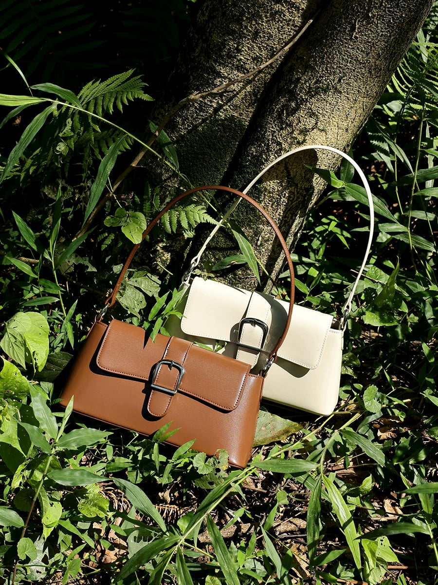 Women's Large-capacity Commuter Office Leather Workwear Baguette Bag Small Shoulder Purse Work Travel Everyday Purse