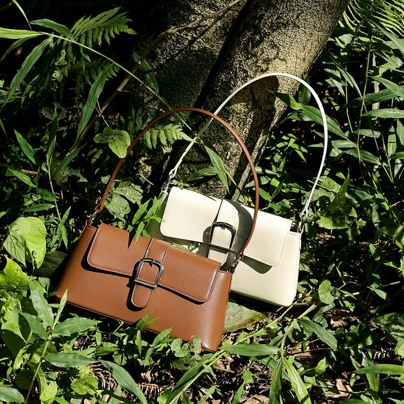 Women's Large-capacity Commuter Office Leather Workwear Baguette Bag Small Shoulder Purse Work Travel Everyday Purse