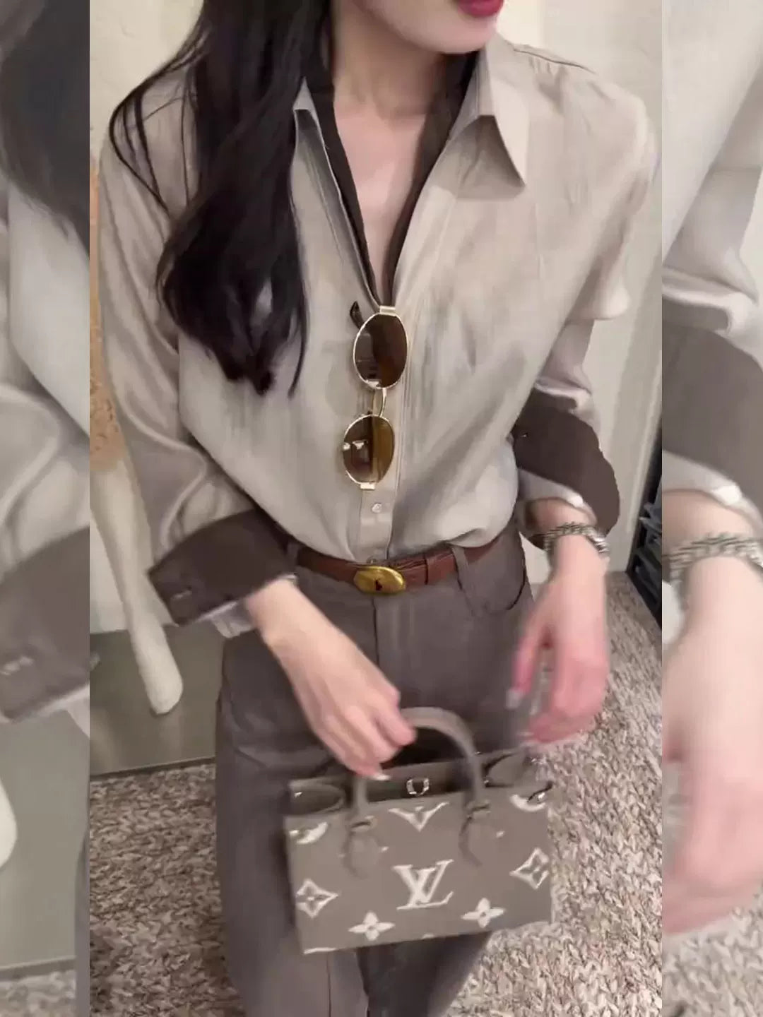 Women's Lapel Office Workwear High-Waist Color-Block Quiet-Luxury Layered Hoodie for Casual Streetwear Fall Travel and Weekend Everyday Date Night