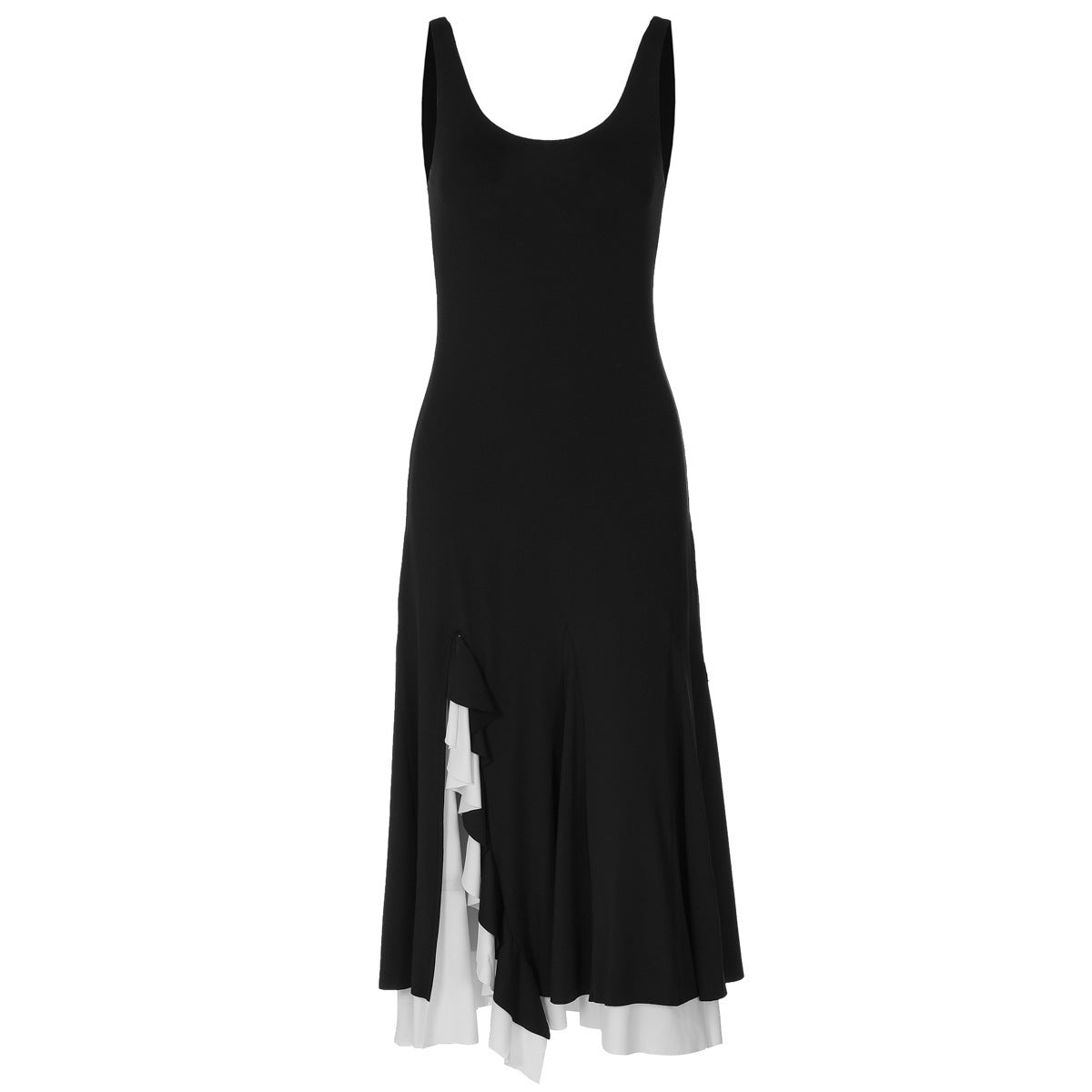 Women's Slit Ruffle Sleeveless Dress Party Evening Outfit Day for Office Wedding Guest Date Night Business Casual Summer Travel