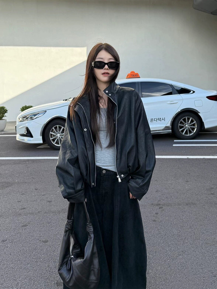 Women's Black Petite Korean-Style Jacket Casual Coat for Cold Weather Fall Travel Outdoor Holiday
