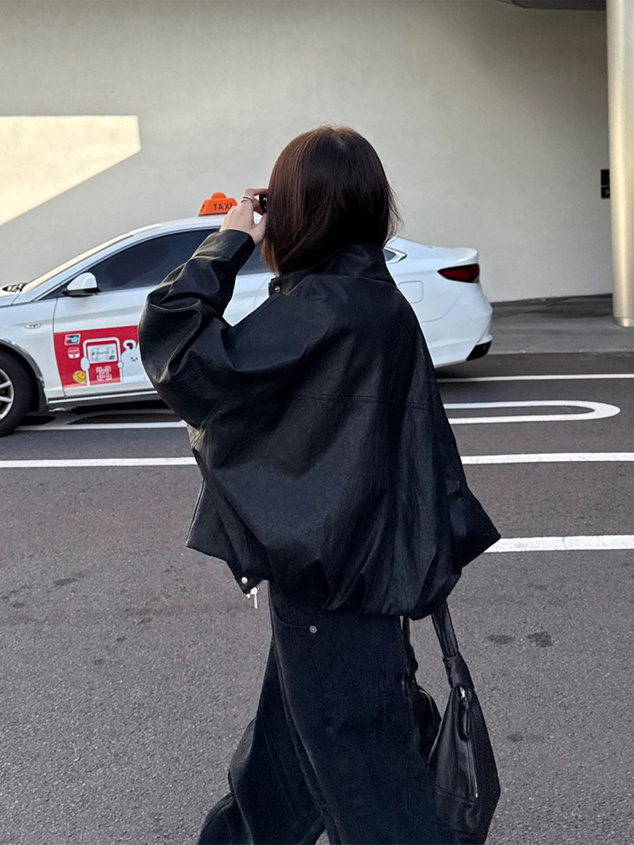 Women's Black Petite Korean-Style Jacket Casual Coat for Cold Weather Fall Travel Outdoor Holiday