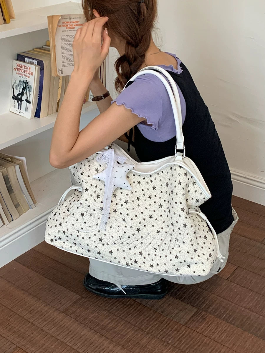 Women's Large-capacity Fall Winter Polka-dot Office Workwear Tote Bag Shoulder Crossbody Purse Work Travel Everyday Purse