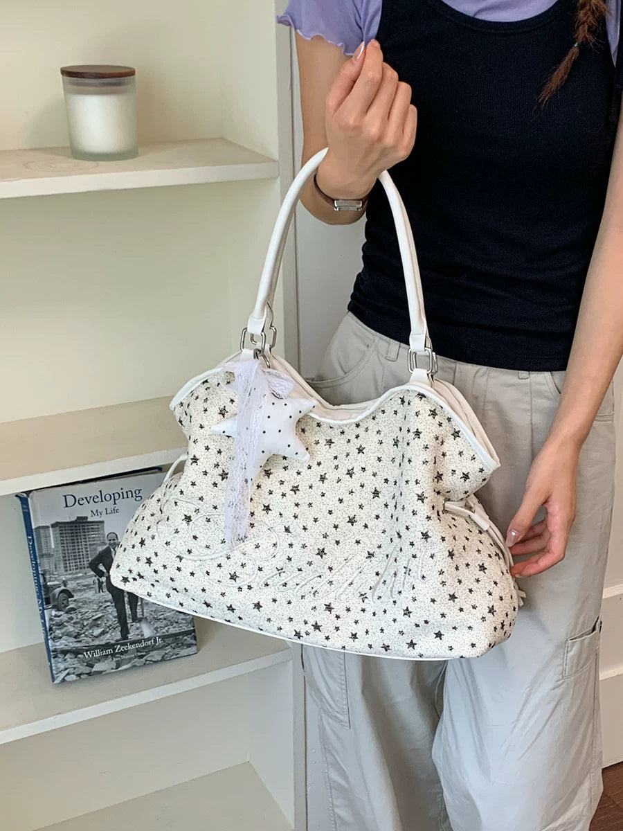 Women's Large-capacity Fall Winter Polka-dot Office Workwear Tote Bag Shoulder Crossbody Purse Work Travel Everyday Purse