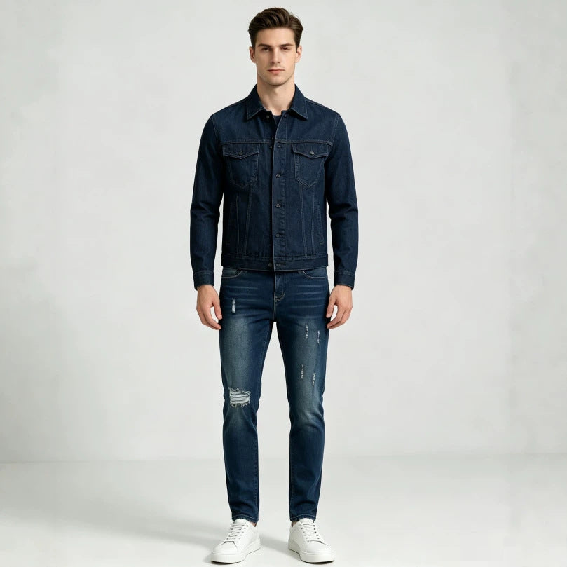 Men's Washed Slim-Fit Clothing Casual Shirt Everyday Outfit Weekend Wear Seasonal Look