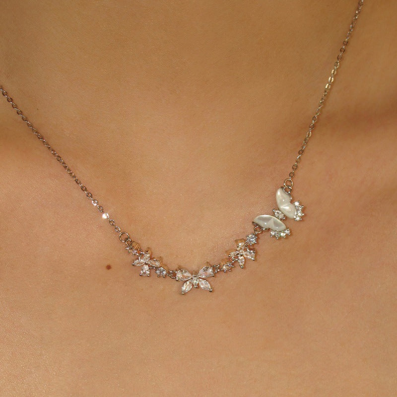 Cubic zirconia butterfly necklace by Yoshan, detail view 16