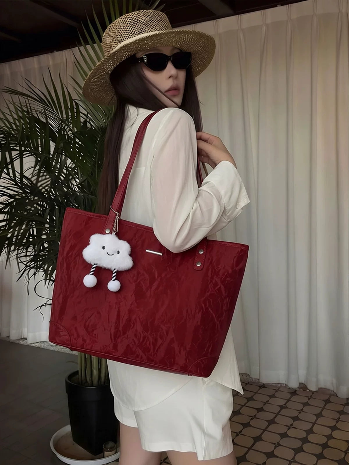Women's Large-Capacity Bridal Tote Bag Shoulder Crossbody Purse Work and Travel Office