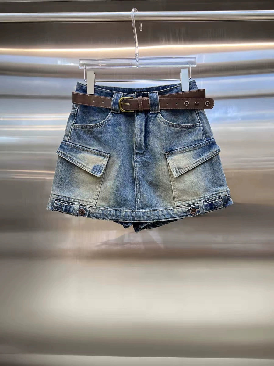 Women's Oxidized High-Waist Retro Skirt for Summer Outfits Office Weekend Everyday Date Night