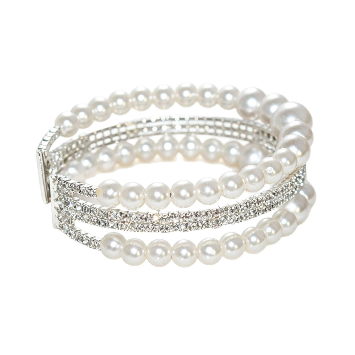 Pearl cuff bracelet by Yoshan, detail view 7