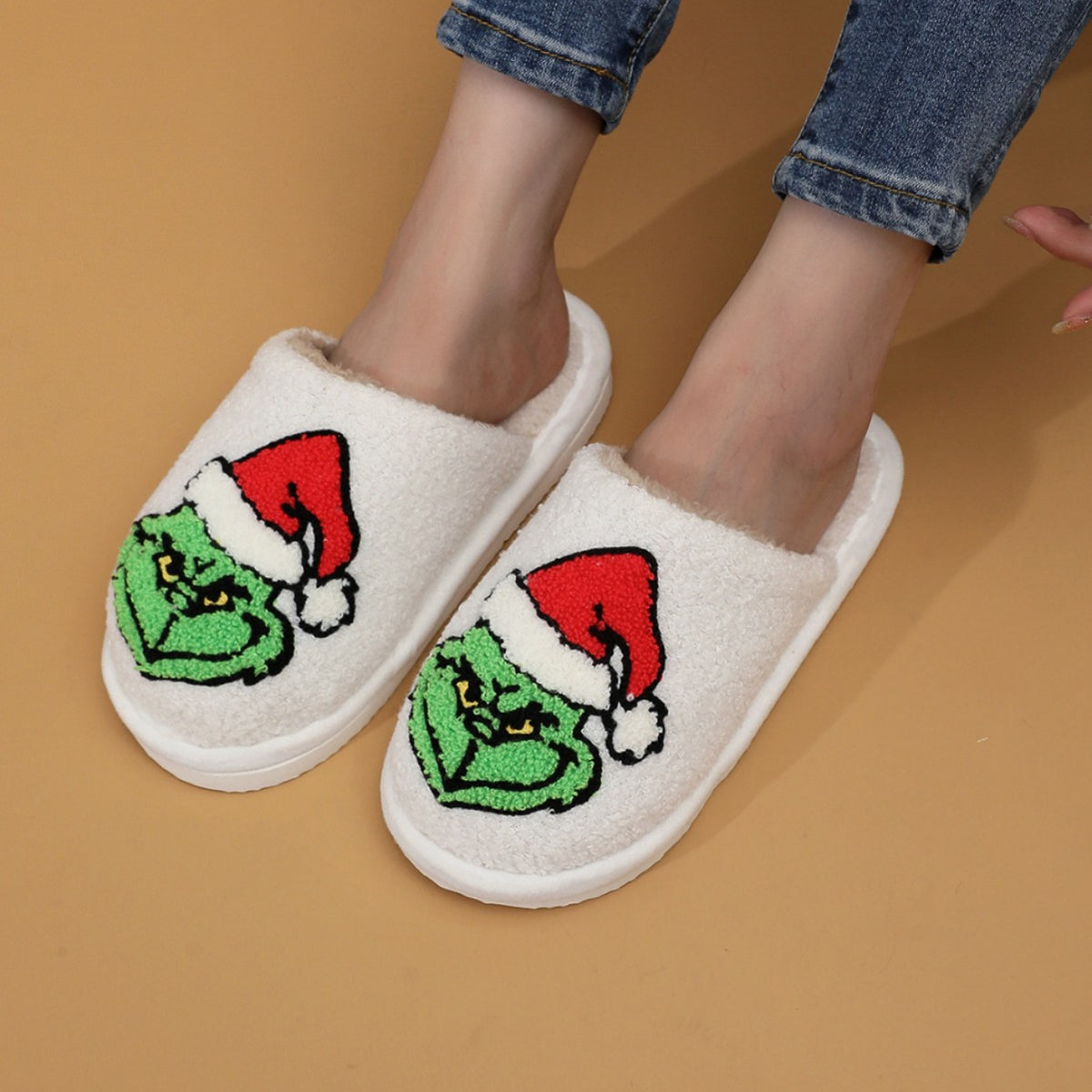 Women's Christmas Plush Fleece-lined Slippers Outdoor Mules