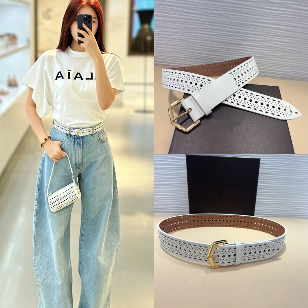Women's Minimalist Leather Cutout Waist Belt for Date Night Gift Party Everyday Wear Designer Office Vacation