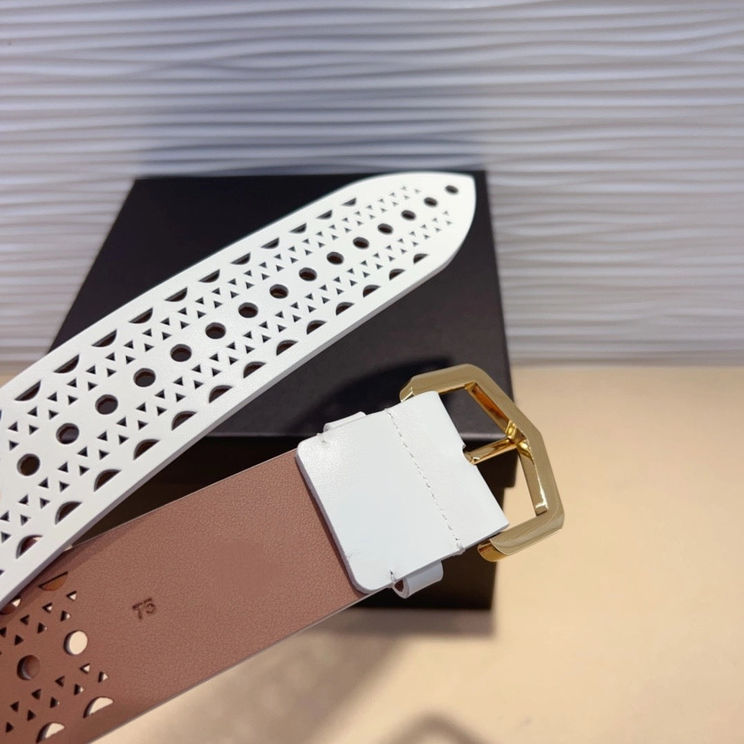 Women's Minimalist Leather Cutout Waist Belt for Date Night Gift Party Everyday Wear Designer Office Vacation